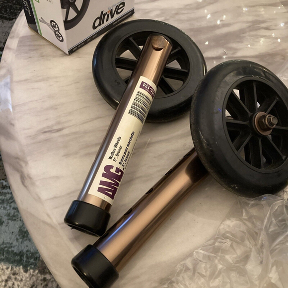 DRIVE 5" Bronze AMG Universal Walker Wheels. #10109 770-174 Preowned - Picture 10 of 11